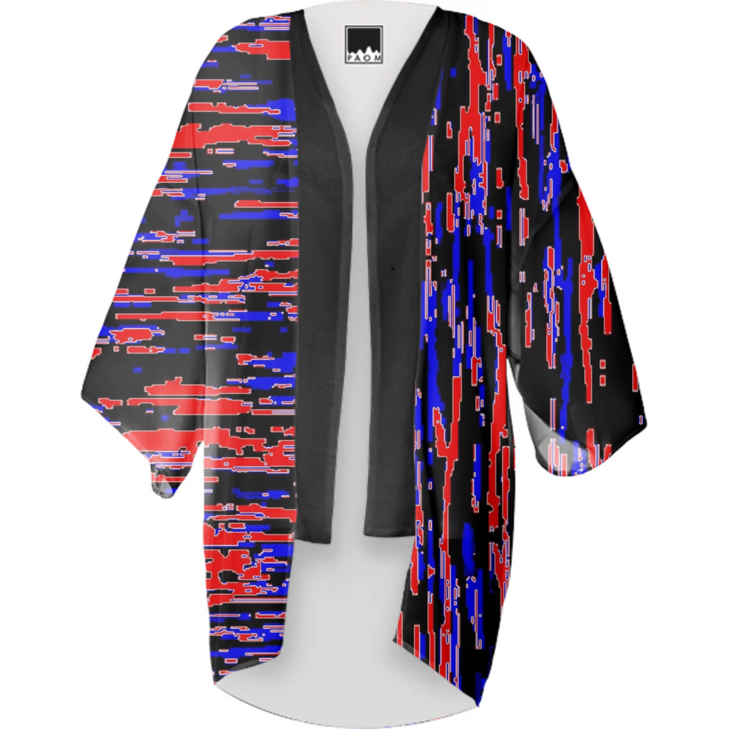 red blue lengthwise cross