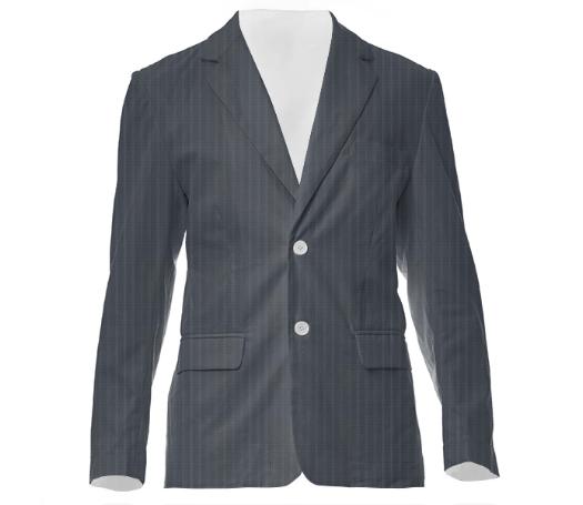 HF Blue Grey Pinstripe Suit Jacket