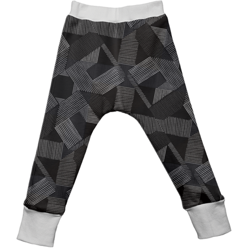 Geometric hatching kids pant