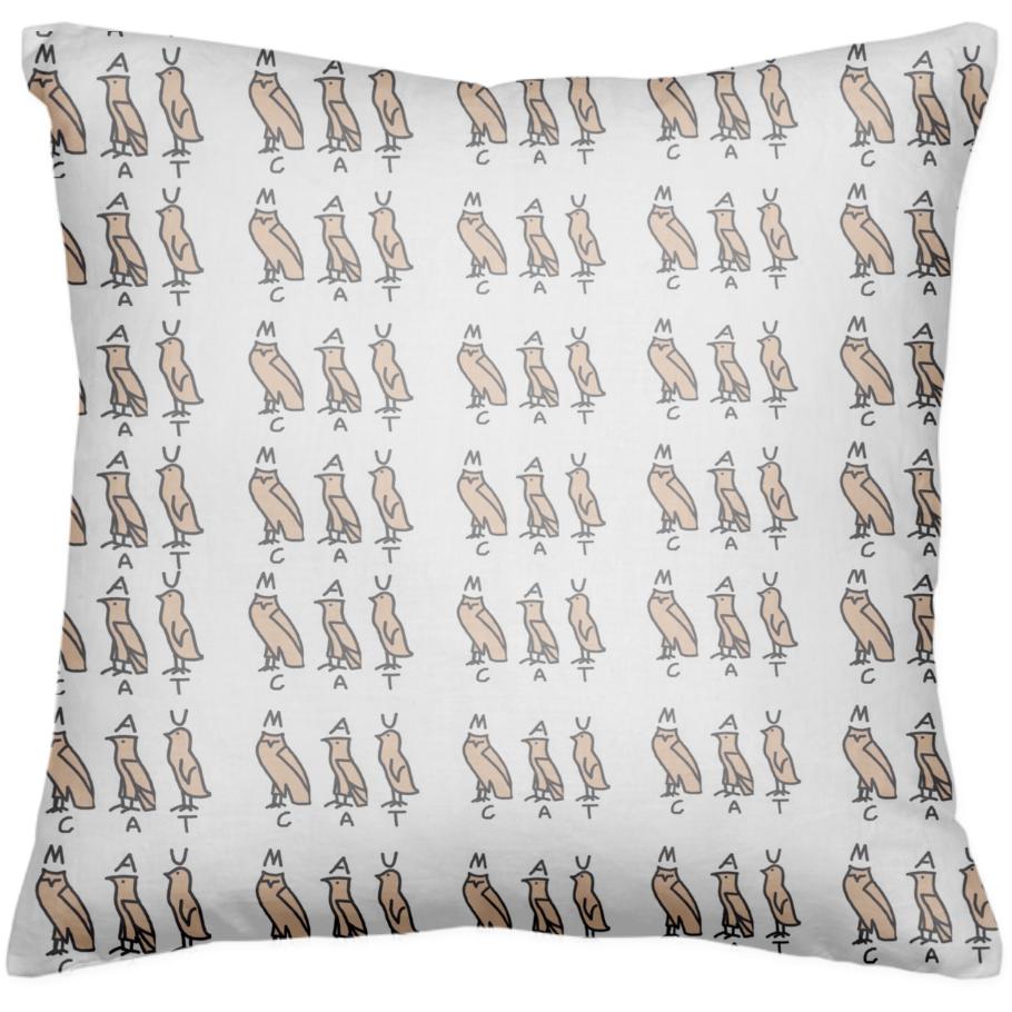 Egyptian Cat is Meow Pillow in white
