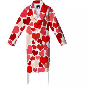 RED PINK BEIGE HEART EXPLOSION ROBE