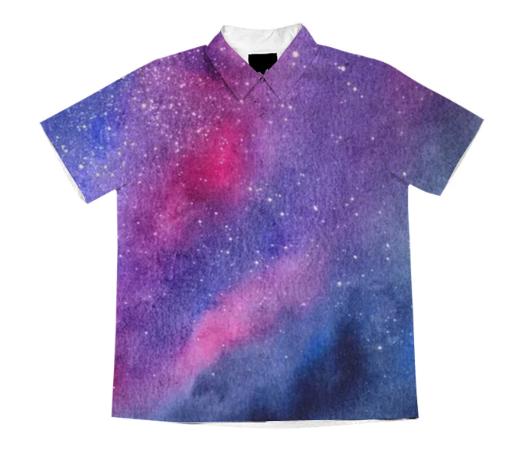 Violet galaxy short sleeve blouse