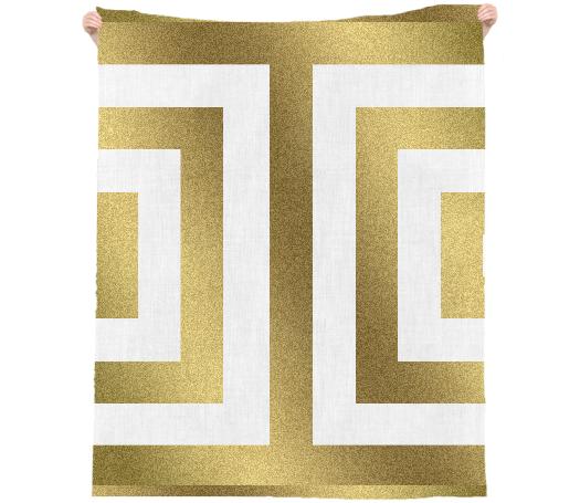 Gold Geometry Linen Towel