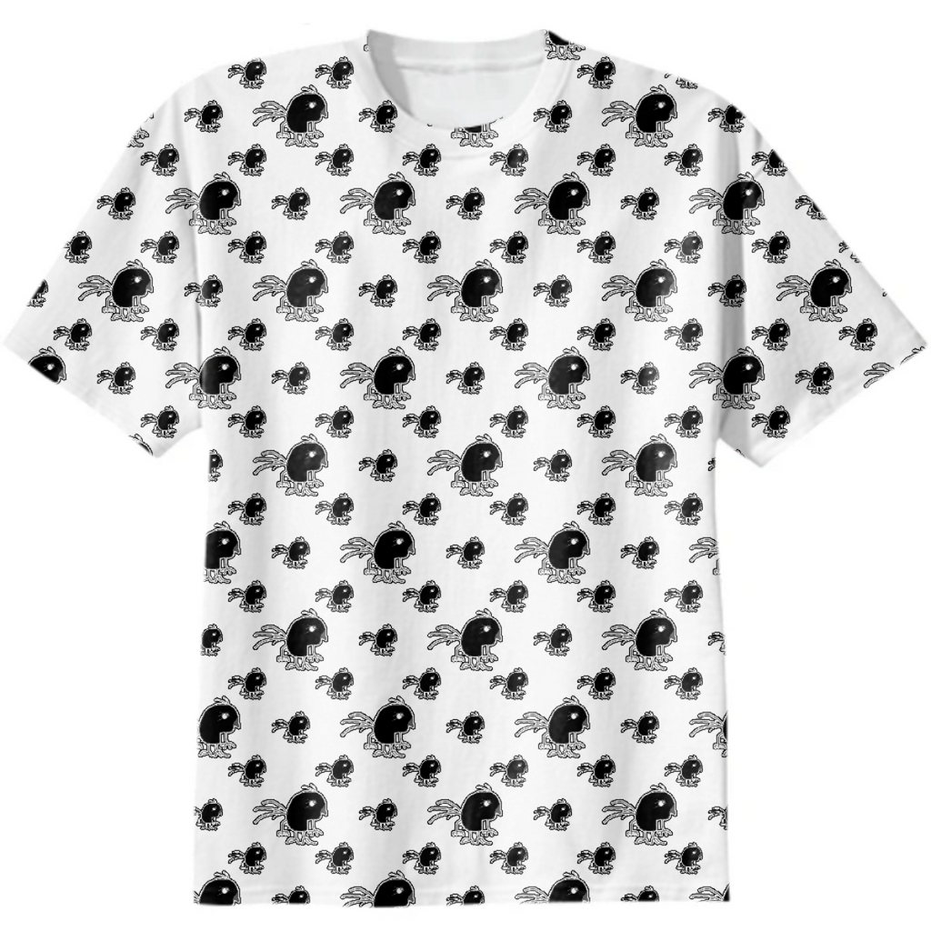 Sketchy Style Black Birds Motif Pattern