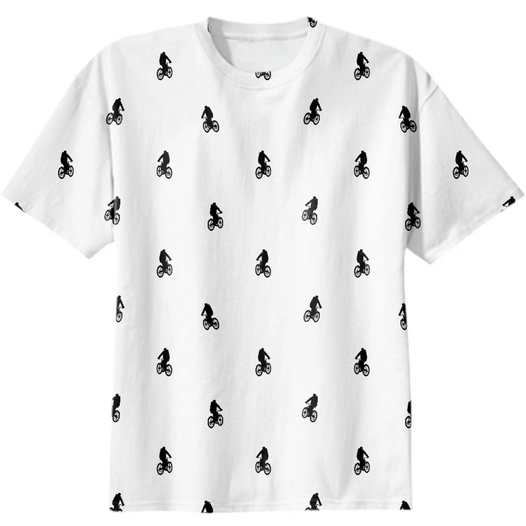 Riding Bike Motif Print Pattern