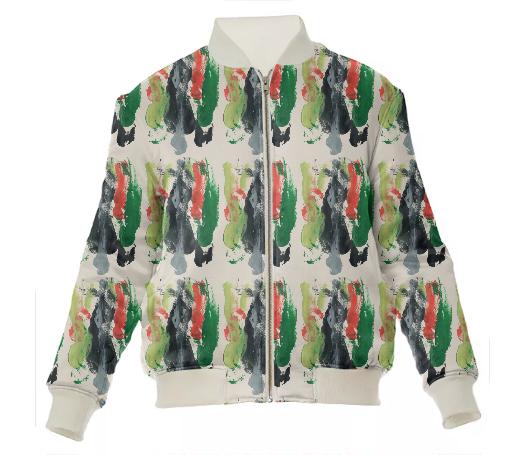 Paint Palette Silk Bomber by Amanda Laurel Atkins