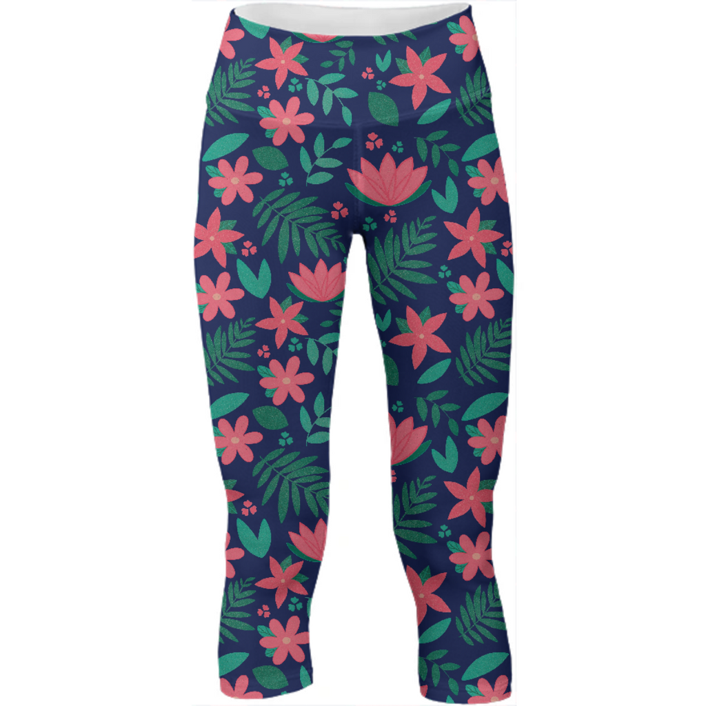 Lotus Pattern with Tropical Leaves