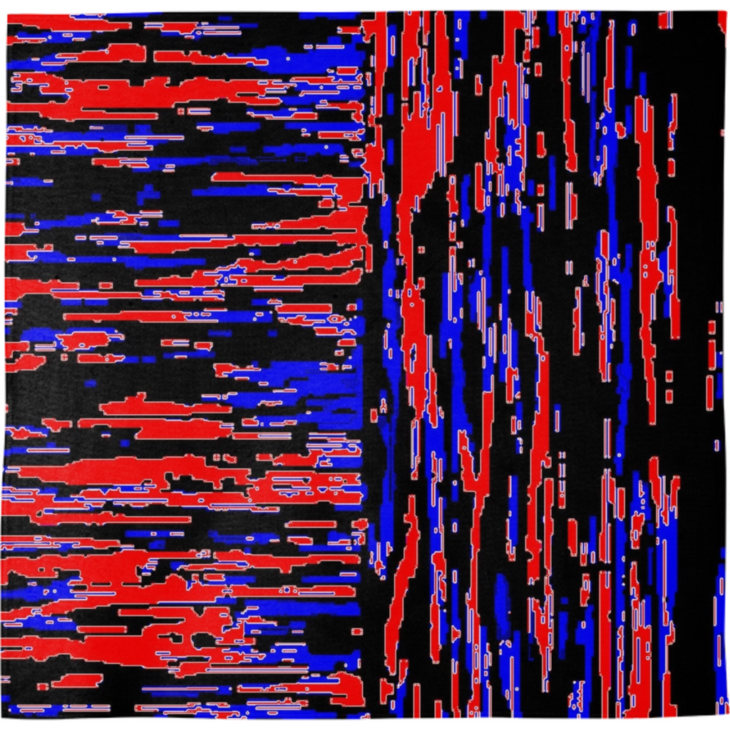 red blue lengthwise cross