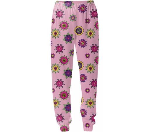 Pink Floral Mandala Sweatpants