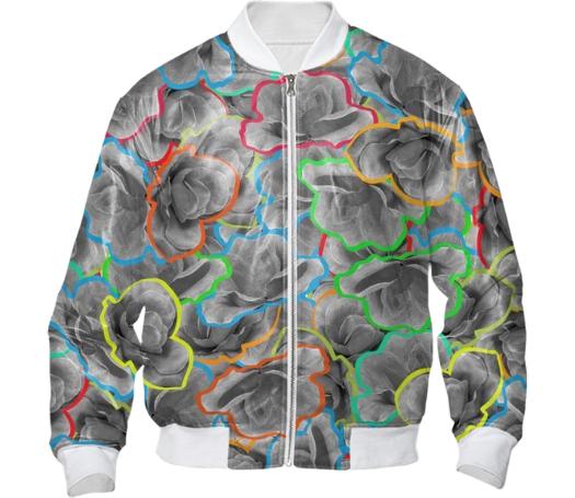 NEON FLORALS BOMBER JACKET