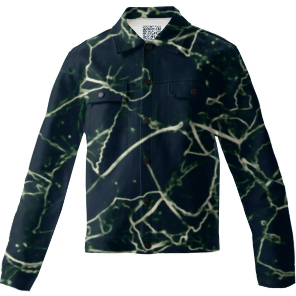 Neon Silhouette Leaves Print Pattern