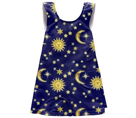 Sun Moon Stars Apron Dress