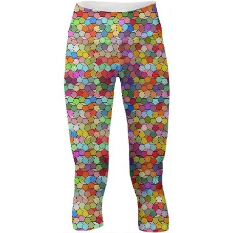 Colorful Geometric Polygon Pattern Yoga Pants