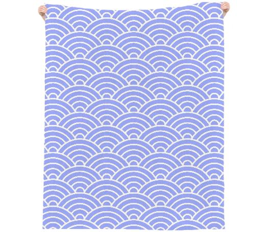 BEACH THROW Blue Purple White Pattern Design