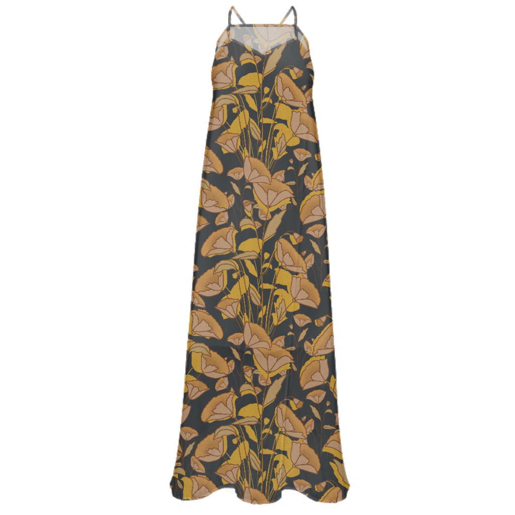 golden poppies maxi dress