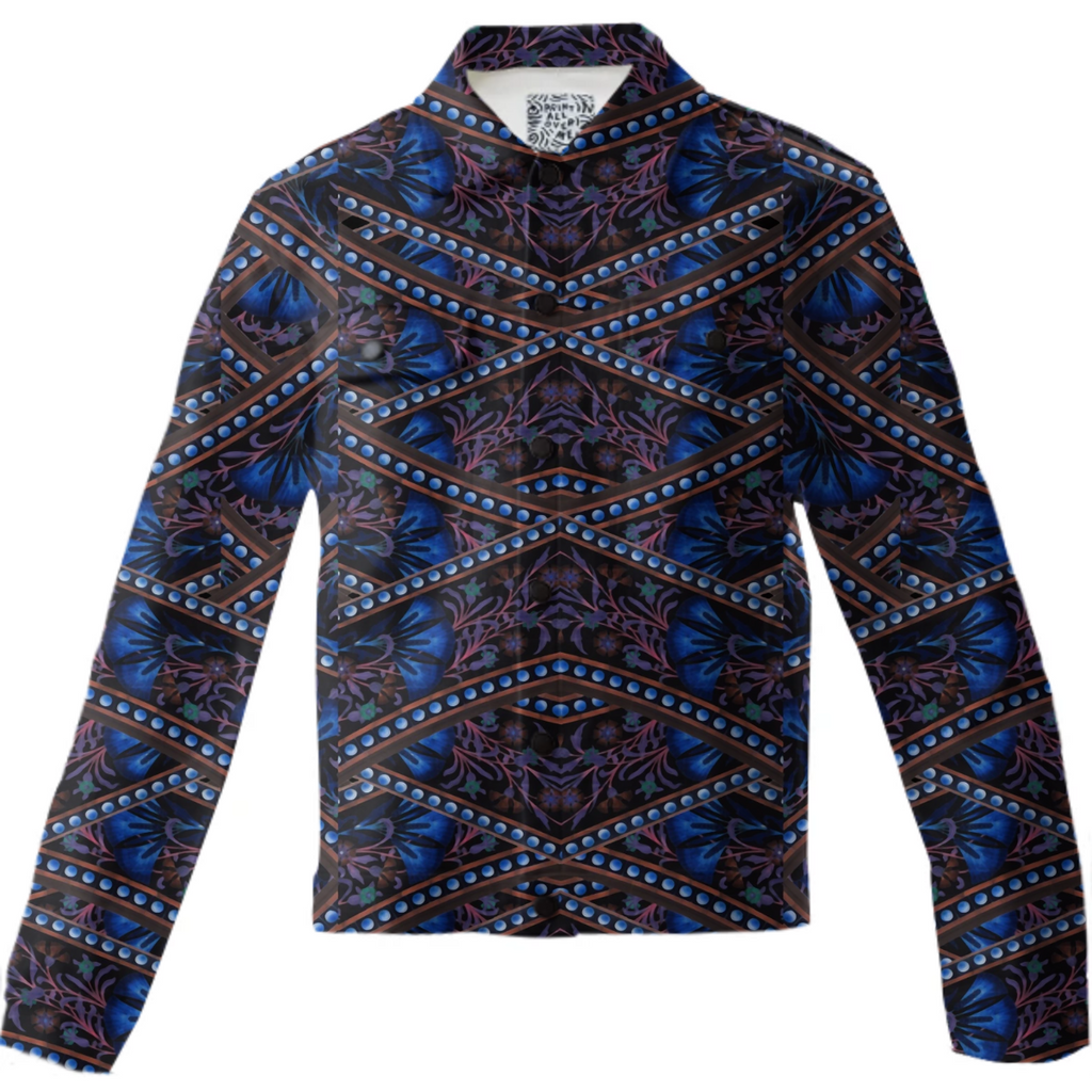 Dark Ornate Nouveau Striped Print