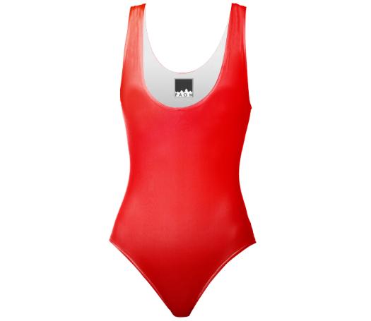 Ladies Red One Piece Swimming Suit