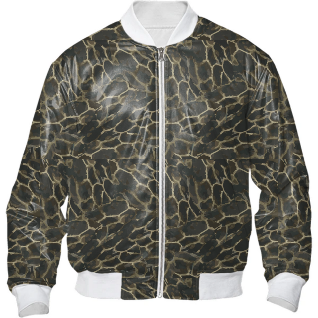 Turtle - animal print bomber jacket