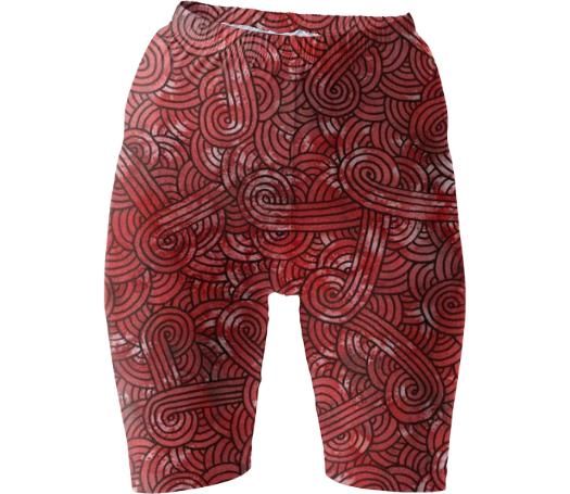 Red and black swirls doodles Bike Shorts