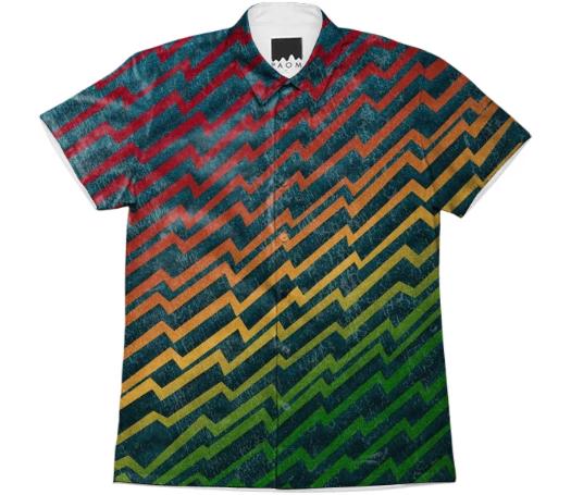 Rainbow Zig Zag Short Sleeved Shirt