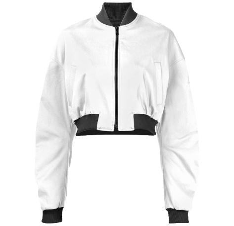 White Sample GH Cropped Bomber