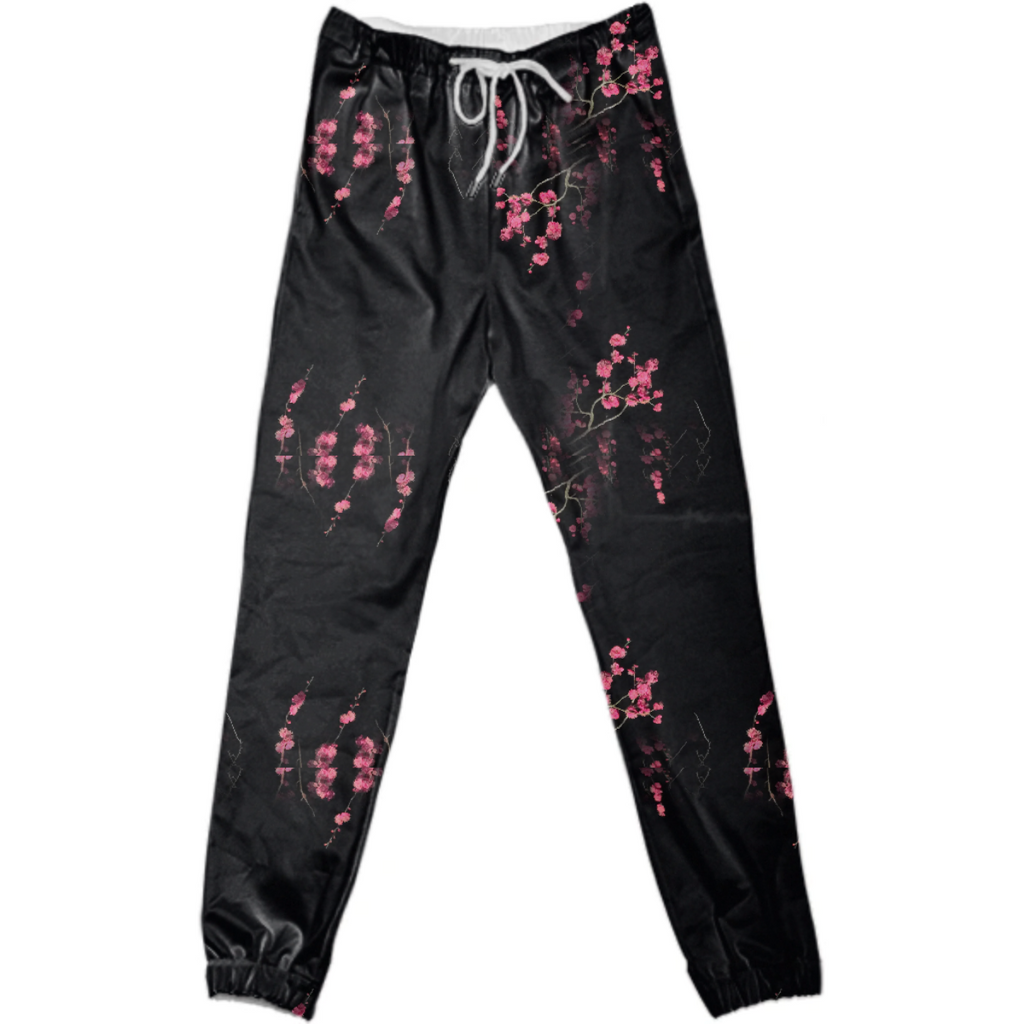 Black Cherry Blossom Track Pants