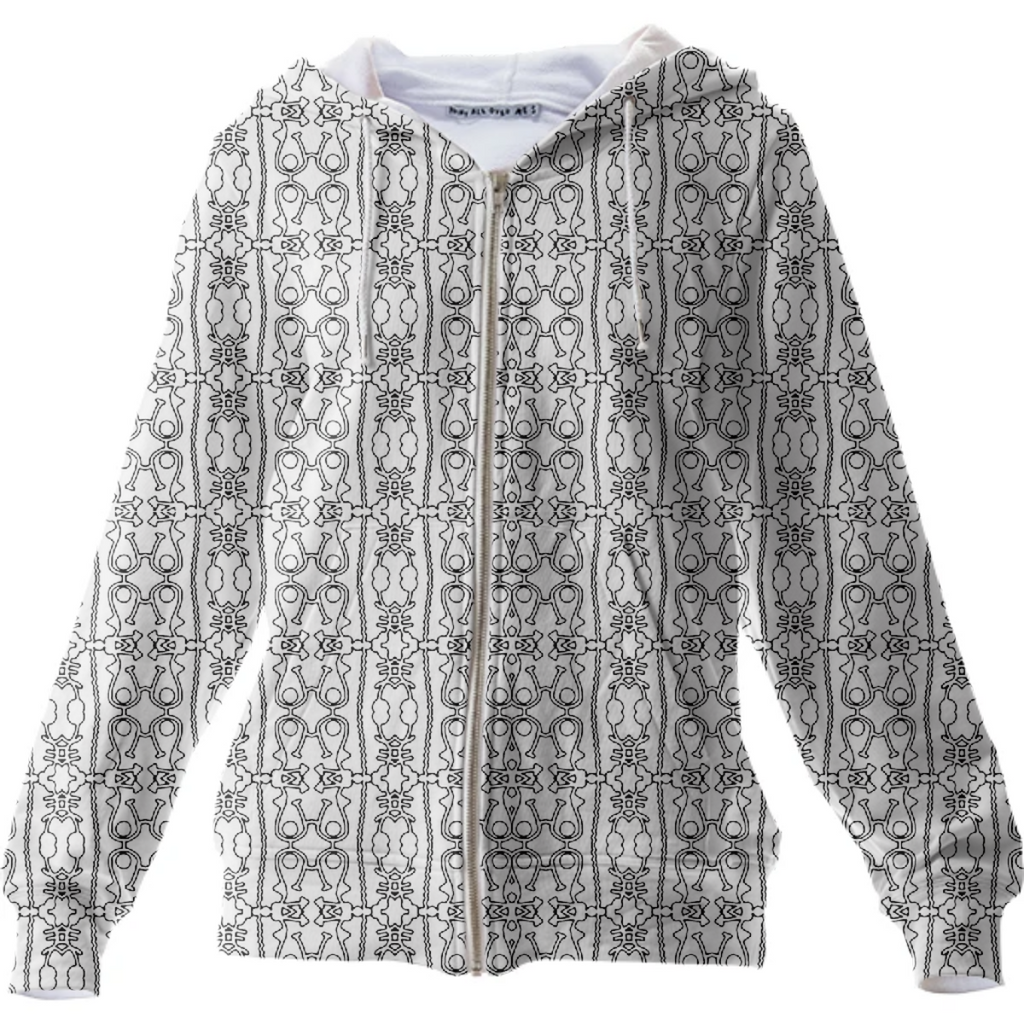 Modern Tribal Black and White Ornate Stripes