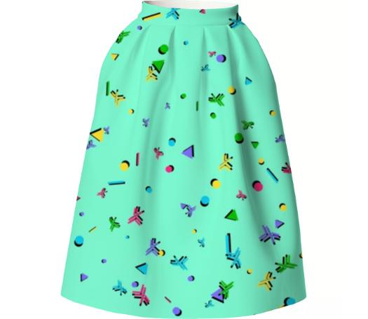 RetroHaskell Aquamarine Fiesta Full Skirt