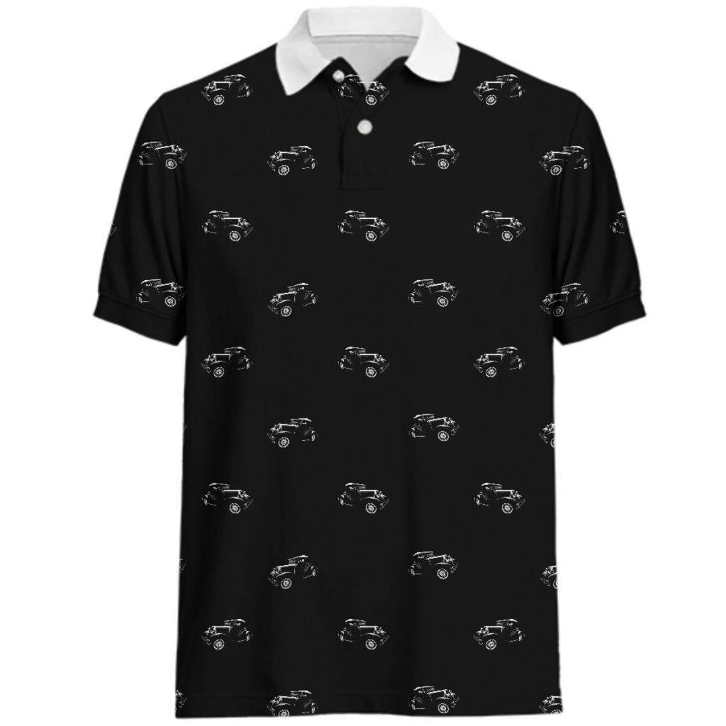 Vintage Car Motif Print Pattern