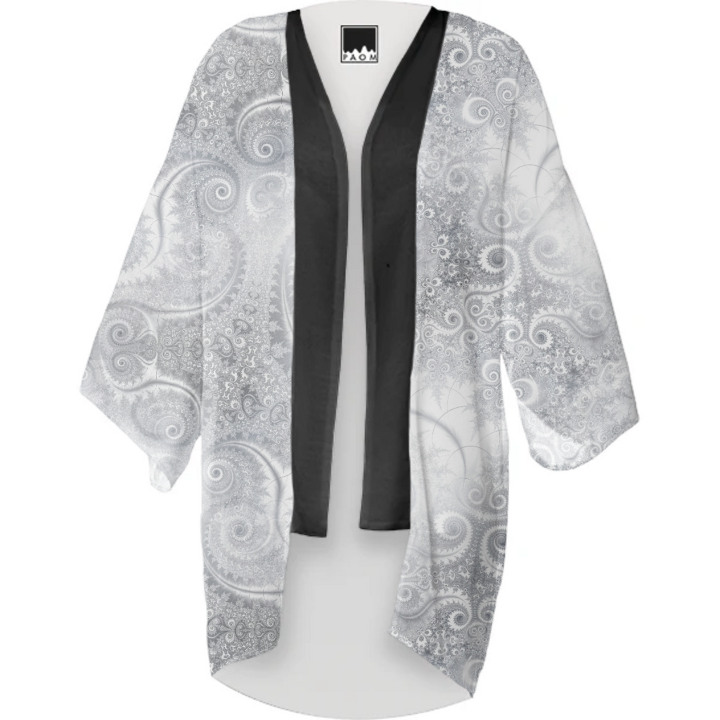 Silver White Swirls and Spirals Pattern