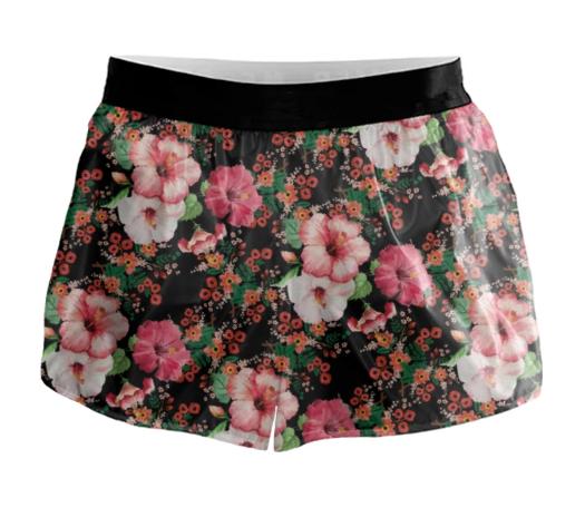 Floral Pattern Running Shorts