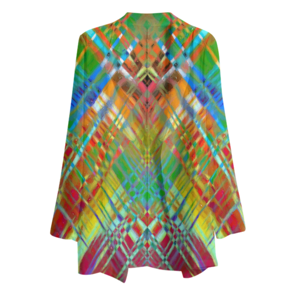 Red Green Freestyle Plaid Gabriel Chiffon Blazer