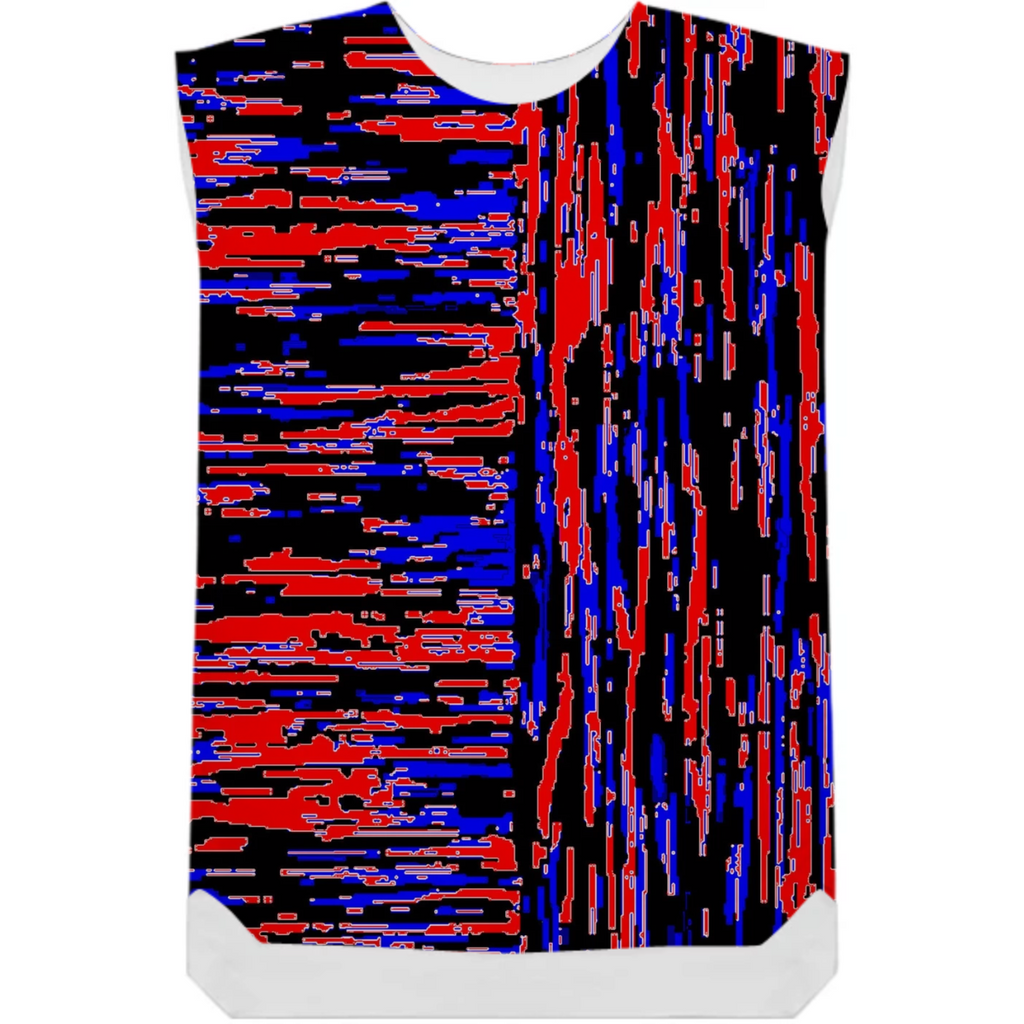 red blue lengthwise cross