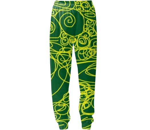 Losel Forest Green Gold Movements Pants