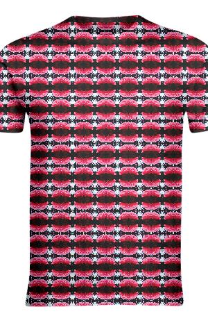 Red black pattern t