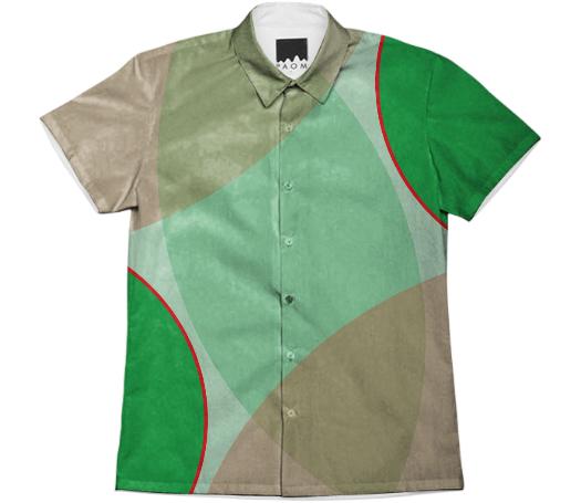 Green Stop Light Magnet Up Dress Shirt