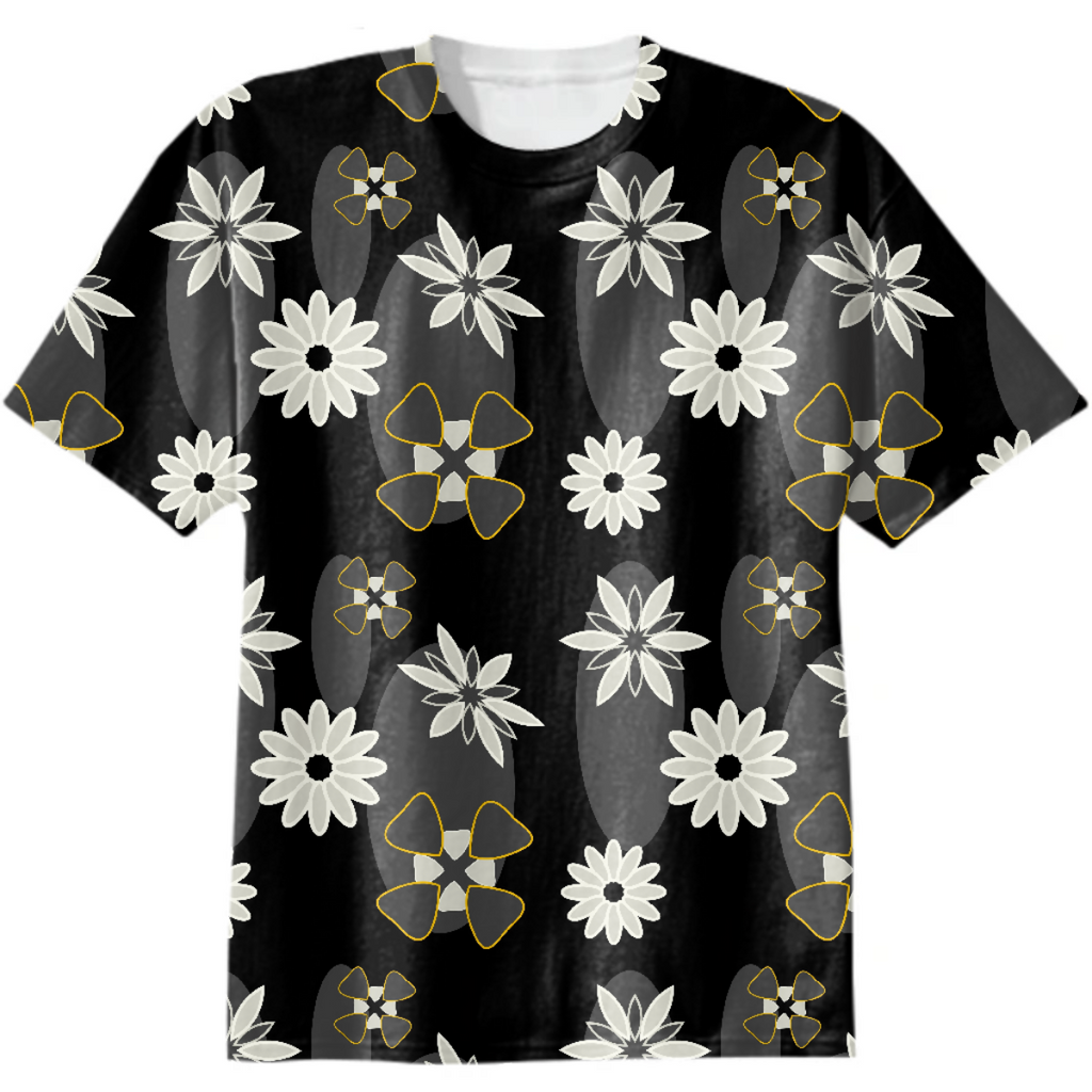 Floral pattern with flowers and leaves