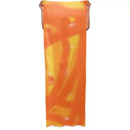 Orange and Yellow Scribbles 9054 Wrap Scarf