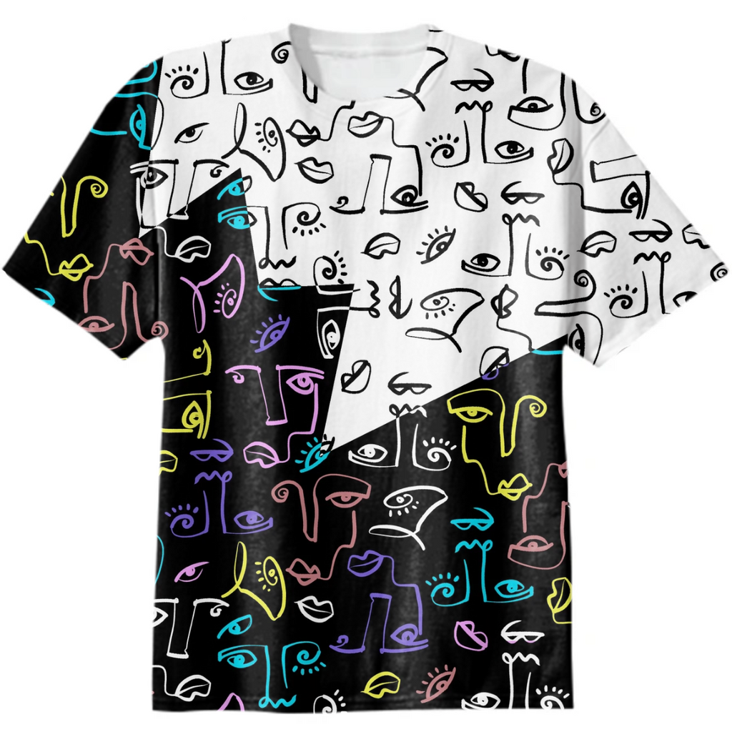 silhouette face colorful pattern