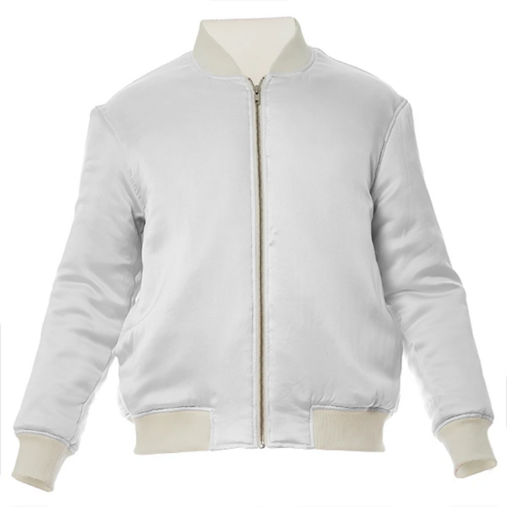 color white VP silk bomber jacket