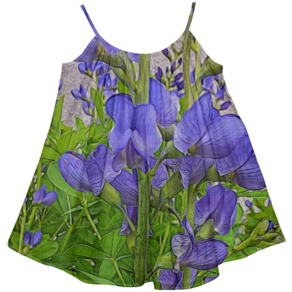 Purple Flowers Kids Tent Dress
