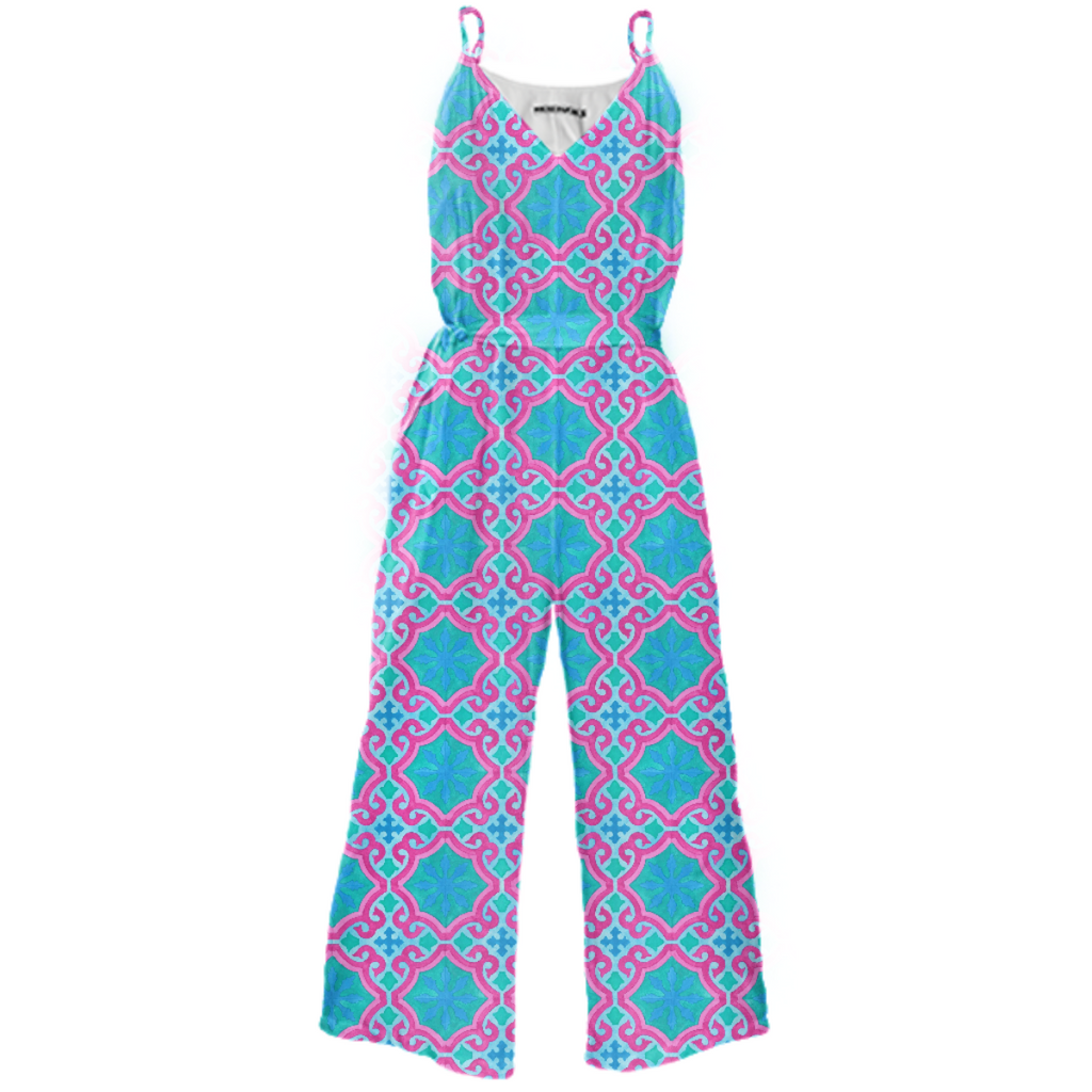 The Moors of Palm Springs Tie Waist Jumpsuit by Frank-Joseph