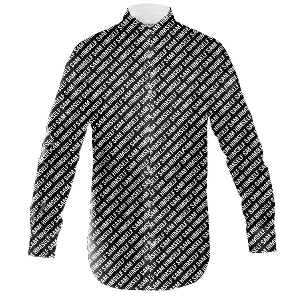 SAM HIMSELF SHIRT WHITE ON BLACK