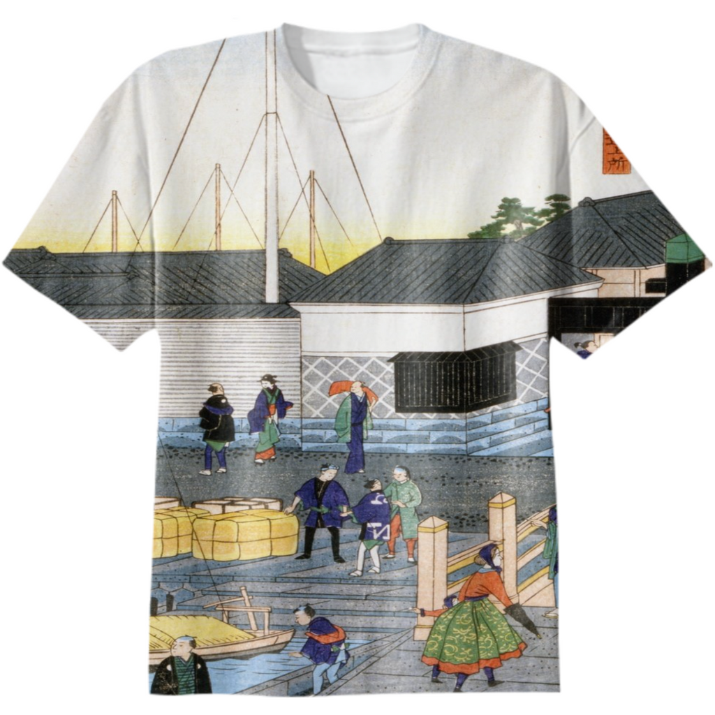 Hiroshige View of port, japanese painting