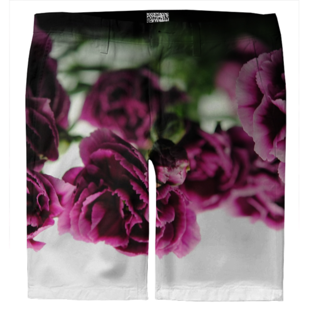 Purple Carnations Trouser Shorts