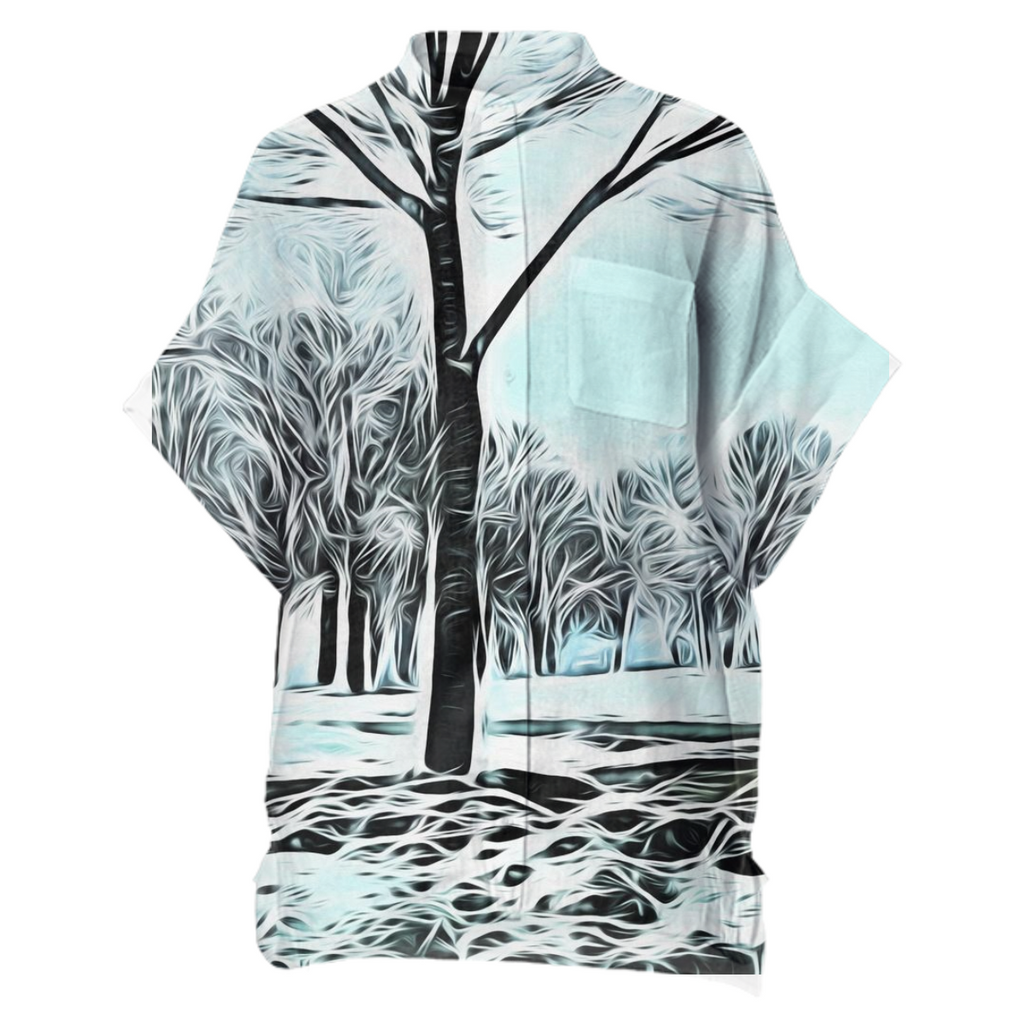 Winter Lakefront Boxy Linen Shirt