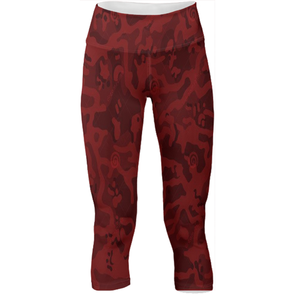 army red texture design on yoga pants