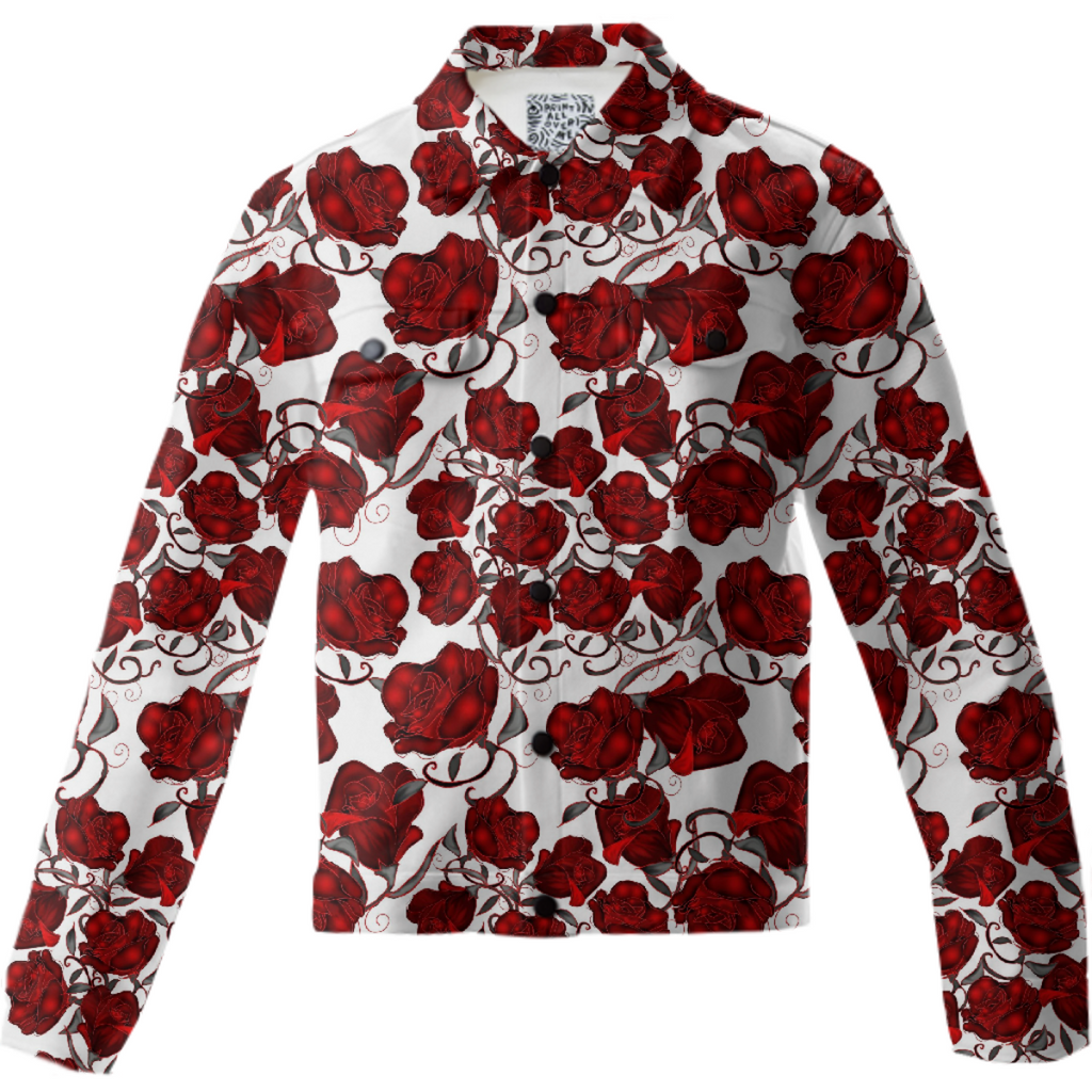 Red Roses Twill Jacket