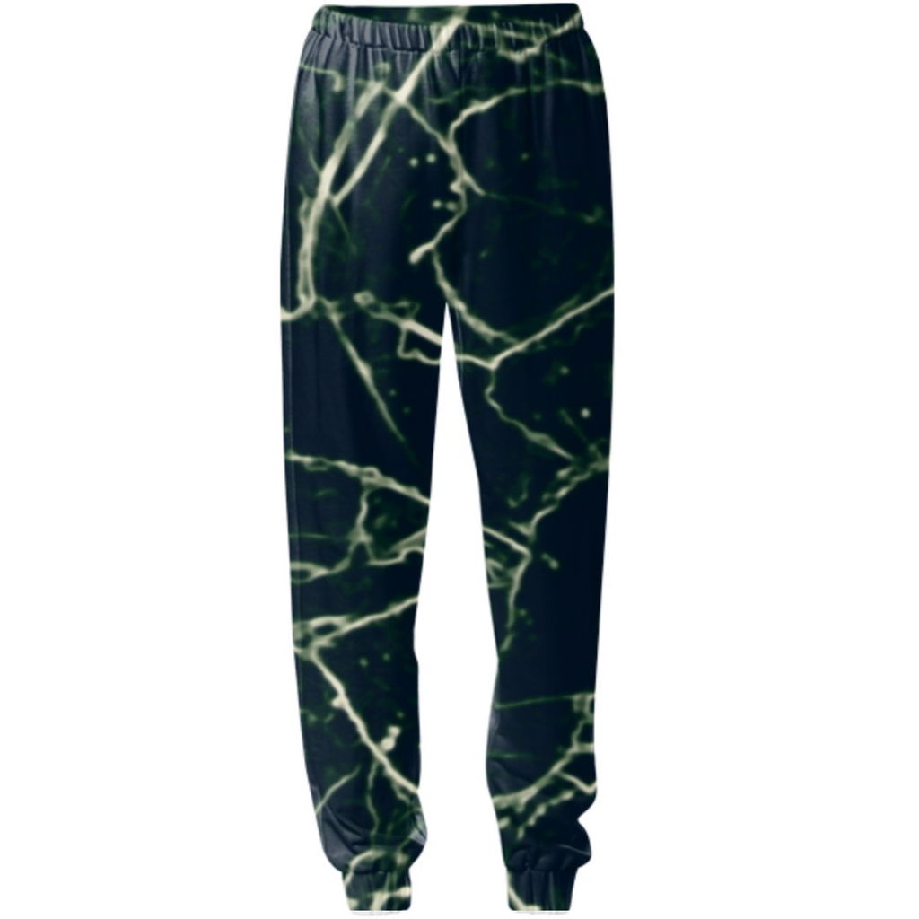Neon Silhouette Leaves Print Pattern