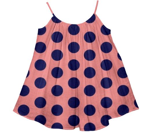 Kids dress with dots blue